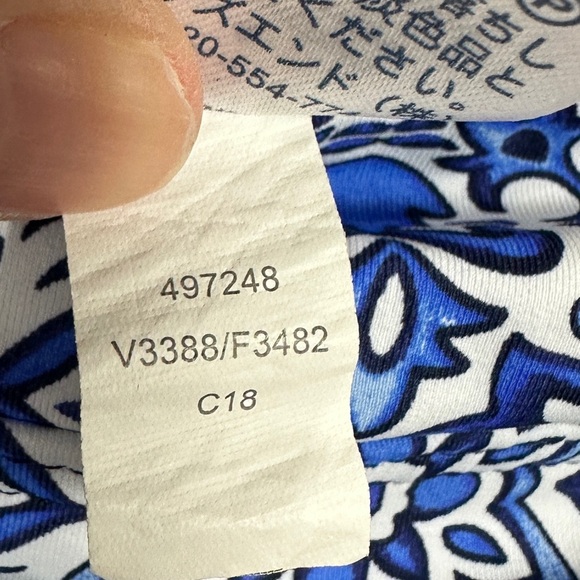 Lands’ End Women’s Bikini Swim bottom blue white, sz 4, GUC - Picture 3 of 4